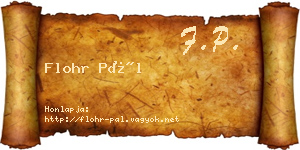 Flohr Pál névjegykártya